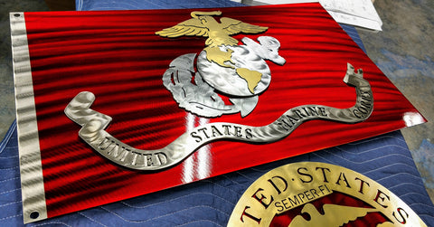 36" USMC Steel Flag