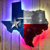 Texas State with Flag